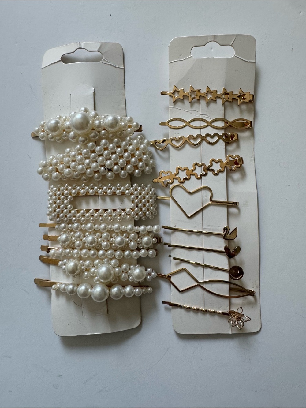 Pearl & Gold Hair Clip Set – Elegant Women Accessories